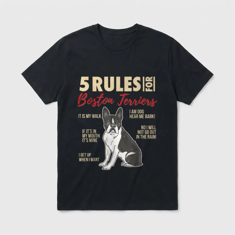 5 Regeln für Boston T-Shirt – Klassisches T-Shirt in Schwarz