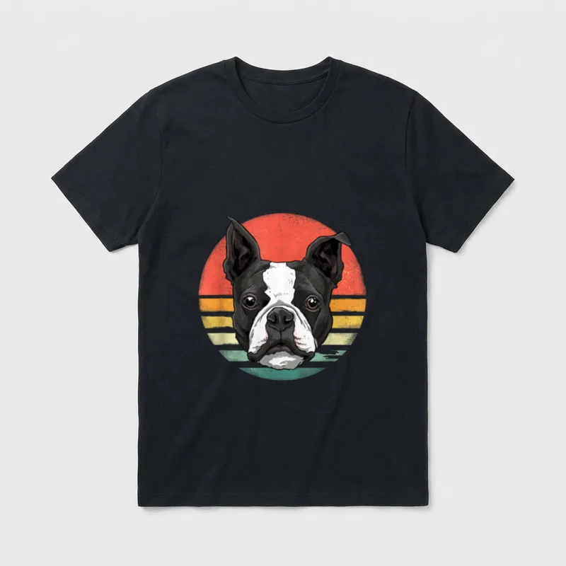 Vinatage Boston Terrier Hundeflüsterer T-Shirt – Klassisches T-Shirt in Schwarz
