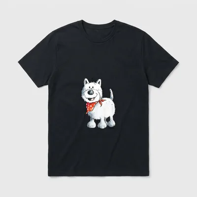 West Highland White Terrier Bandana T-Shirt – Klassisches T-Shirt in Schwarz
