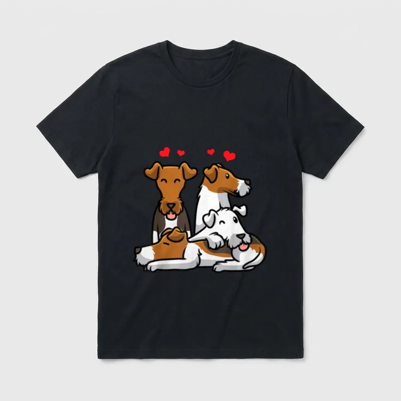 Foxterrier Drahthaar T-Shirt – Klassisches T-Shirt in Schwarz