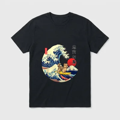 Biewer Terrier Japanischer Kanagawa T-Shirt – Klassisches T-Shirt in Schwarz