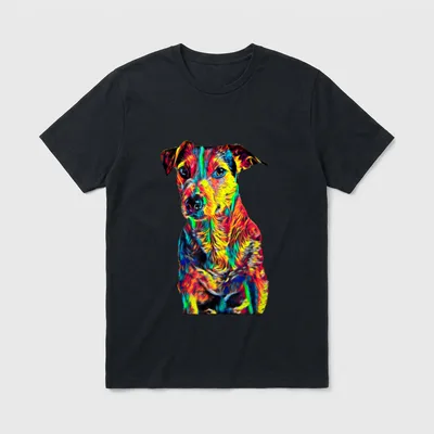 Jack Russel Terrier Hund T-Shirt 0308 – Klassisches T-Shirt in Schwarz