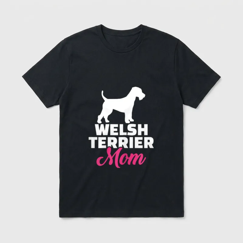 Welsh Terrier Mama T-Shirt – Klassisches T-Shirt in Schwarz