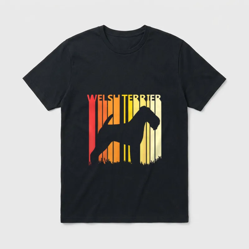 Welsh Terrier Hund T-Shirt 0322 – Klassisches T-Shirt in Schwarz
