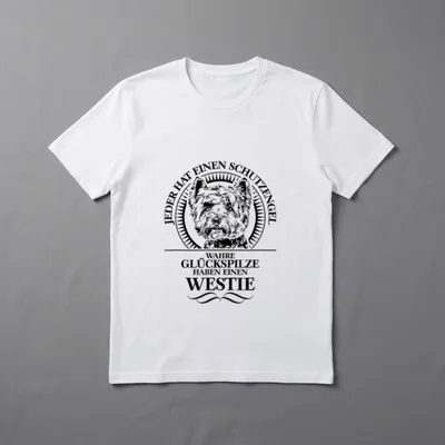 Westie Schutzengel Hund Hunde T-Shirt – Klassisches T-Shirt in Schwarz