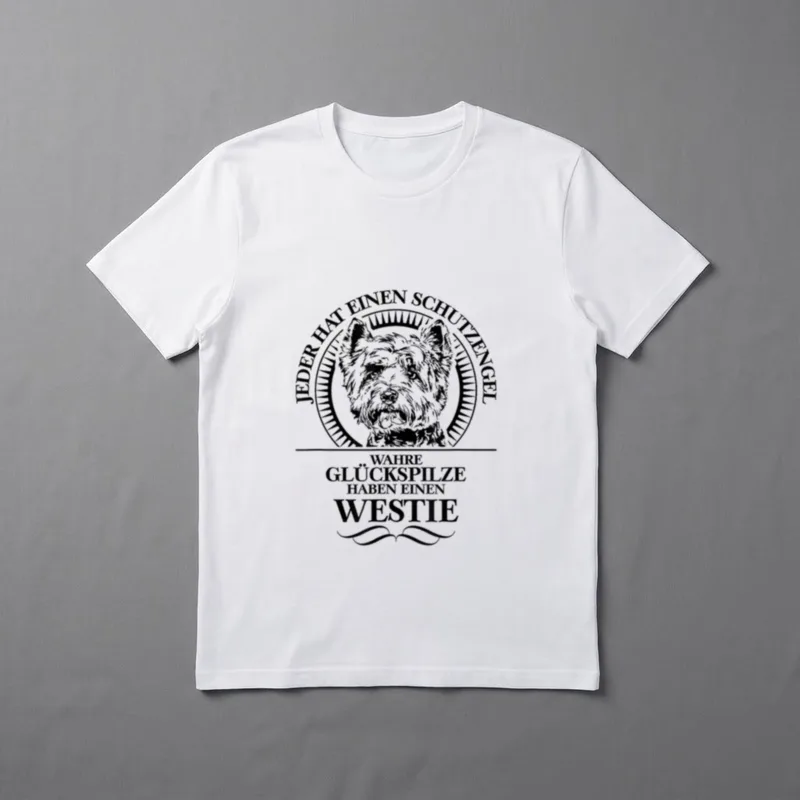 Westie Schutzengel Hund Hunde T-Shirt – Klassisches T-Shirt in Schwarz