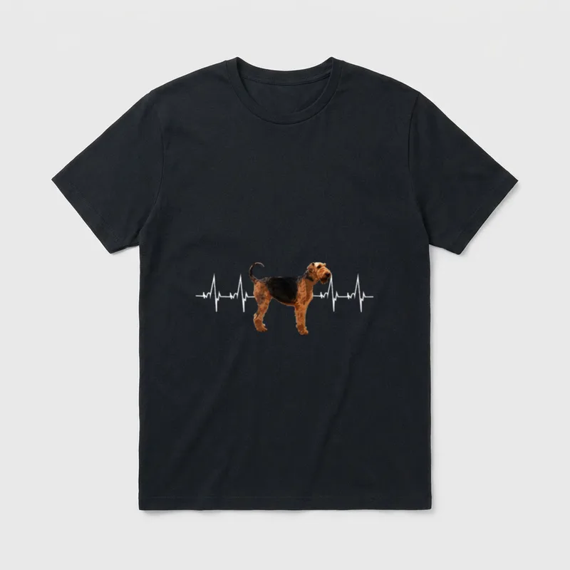 Airdale Terrier Herzschlag Airdale T-Shirt – Klassisches T-Shirt in Schwarz