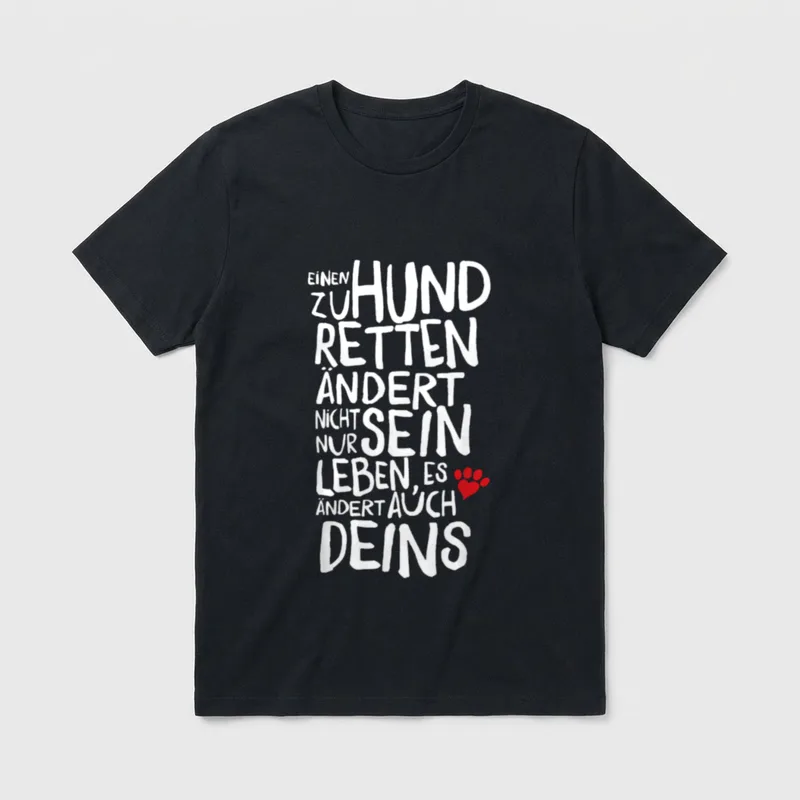 Hund retten Leben ändern T-Shirt – Klassisches T-Shirt in Schwarz
