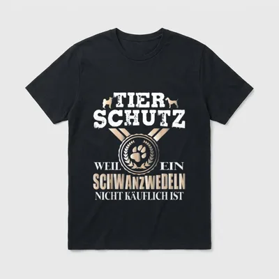 Tierschutz Schwanzwedeln Hundebesitzer T-Shirt – Klassisches T-Shirt in Schwarz