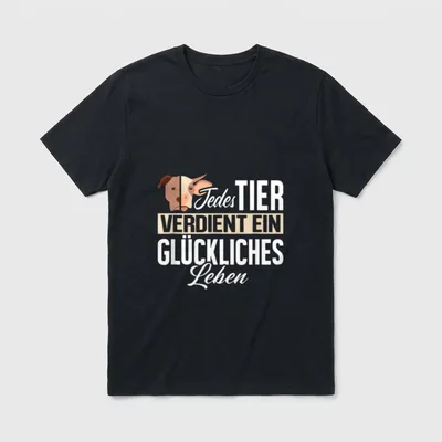 Vegan Tierschutz Veganer Kuh T-Shirt – Klassisches T-Shirt in Schwarz