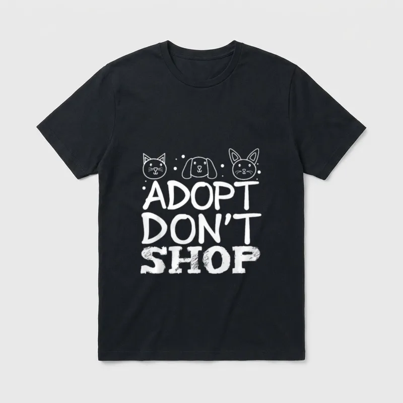 Cooler Adopt dont shop T-Shirt – Klassisches T-Shirt in Schwarz