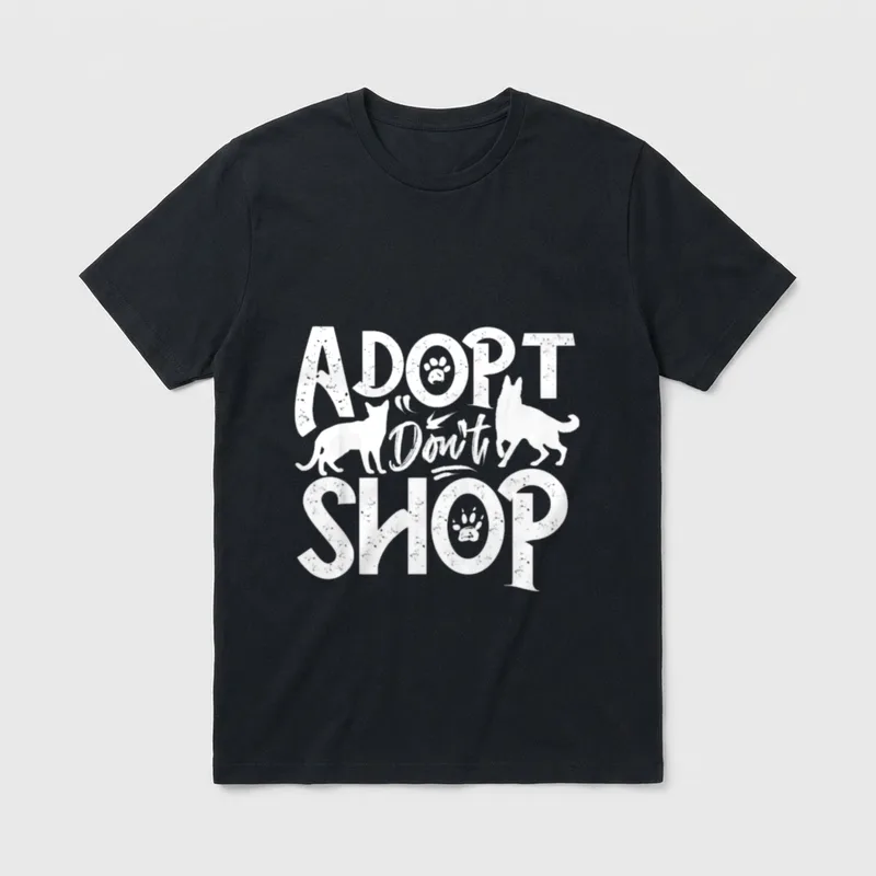 Adopt Dont Shop Tierrettung T-Shirt – Klassisches T-Shirt in Schwarz