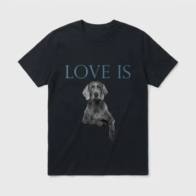 Liebe ist Weimaraner T-Shirt – Klassisches T-Shirt in Schwarz