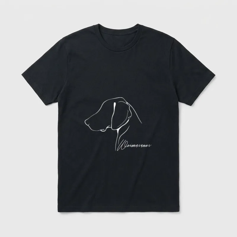 Weimaraner Profil Jagdhunde Hunderasse T-Shirt – Klassisches T-Shirt in Schwarz