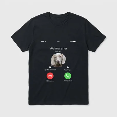 Weimaraner Hund ruft T-Shirt – Klassisches T-Shirt in Schwarz