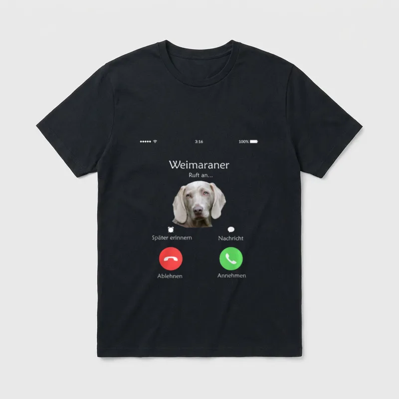 Weimaraner Hund ruft T-Shirt – Klassisches T-Shirt in Schwarz