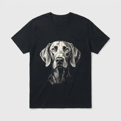 Weimaraner Hundemotiv Haustier Illustration T-Shirt – Klassisches T-Shirt in Schwarz