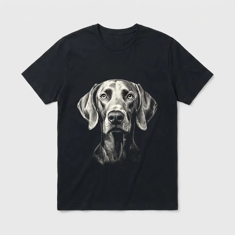 Weimaraner Hundemotiv Haustier Illustration T-Shirt – Klassisches T-Shirt in Schwarz