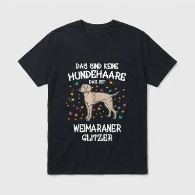 Weimaraner Glitzer Hundehalter Gassi T-Shirt – Klassisches T-Shirt in Schwarz