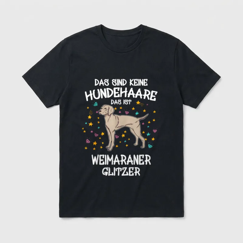 Weimaraner Glitzer Hundehalter Gassi T-Shirt – Klassisches T-Shirt in Schwarz