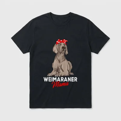 Weimaraner Mama Hunde Frauchen T-Shirt 0021 – Klassisches T-Shirt in Schwarz