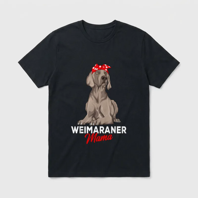 Weimaraner Mama Hunde Frauchen T-Shirt 0021 – Klassisches T-Shirt in Schwarz