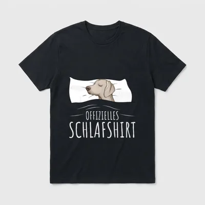 Offizielles Schlafshirt Weimaraner Hunde T-Shirt – Klassisches T-Shirt in Schwarz