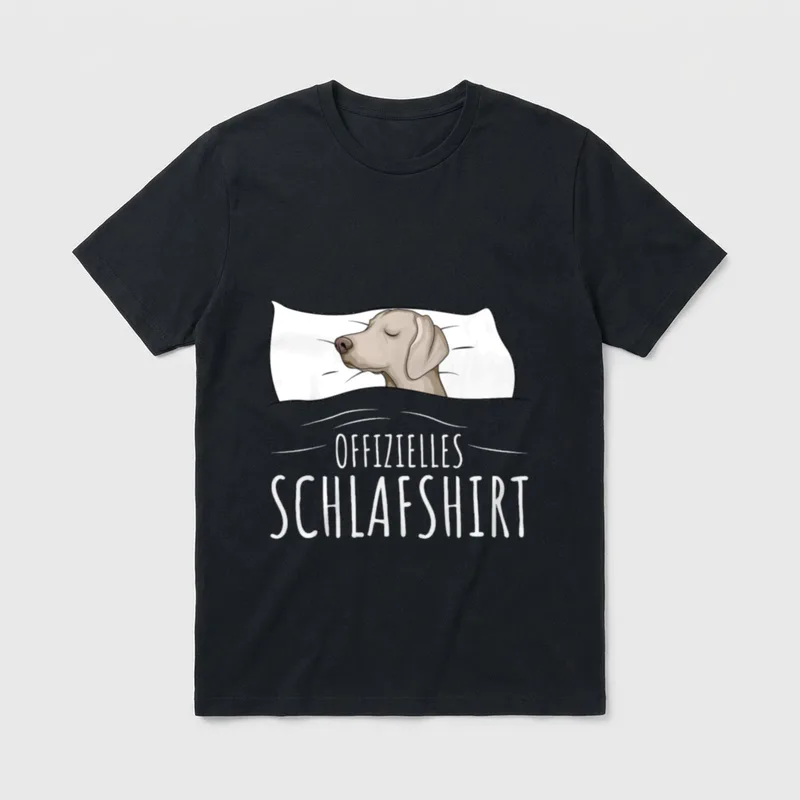 Offizielles Schlafshirt Weimaraner Hunde T-Shirt – Klassisches T-Shirt in Schwarz