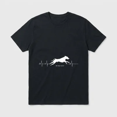 Herzschlag Pulslinien Design Weimaraner T-Shirt – Klassisches T-Shirt in Schwarz