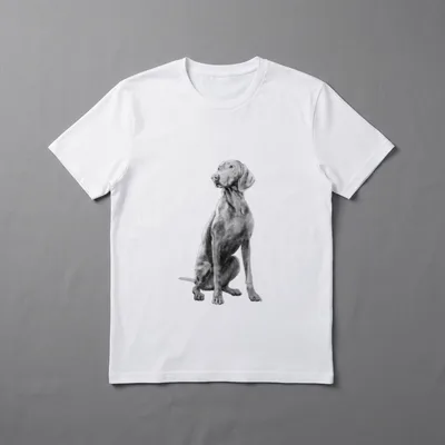 Sitzender Hund Weimaraner T-Shirt – Klassisches T-Shirt in Schwarz
