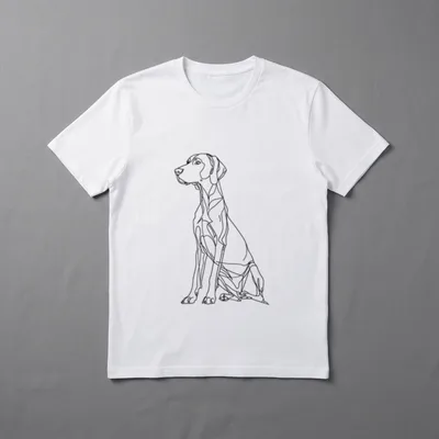 Weimaraner Hundegrafik minimalistisch T-Shirt – Klassisches T-Shirt in Schwarz