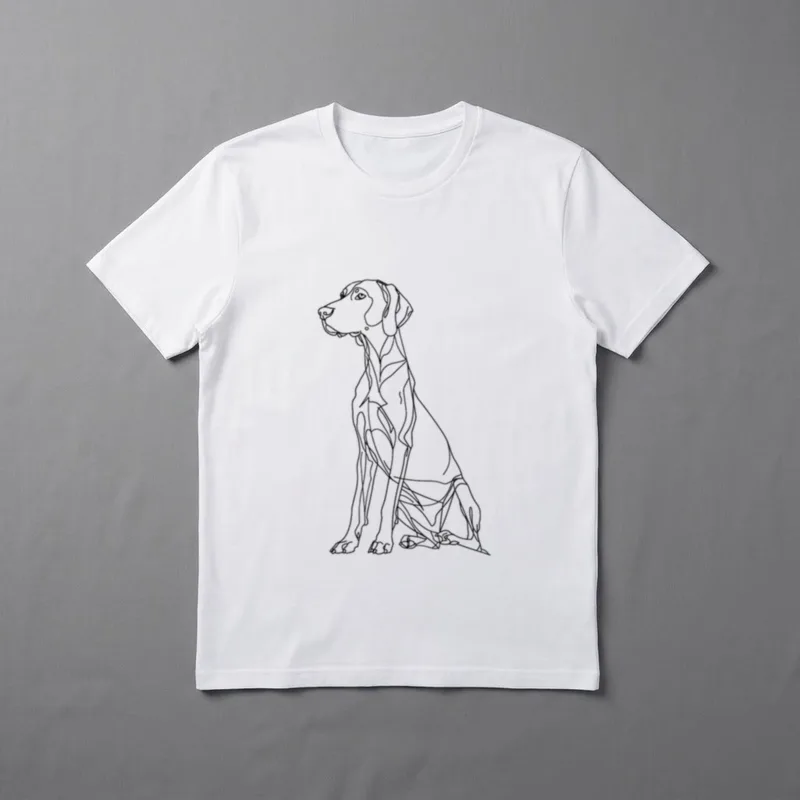 Weimaraner Hundegrafik minimalistisch T-Shirt – Klassisches T-Shirt in Schwarz