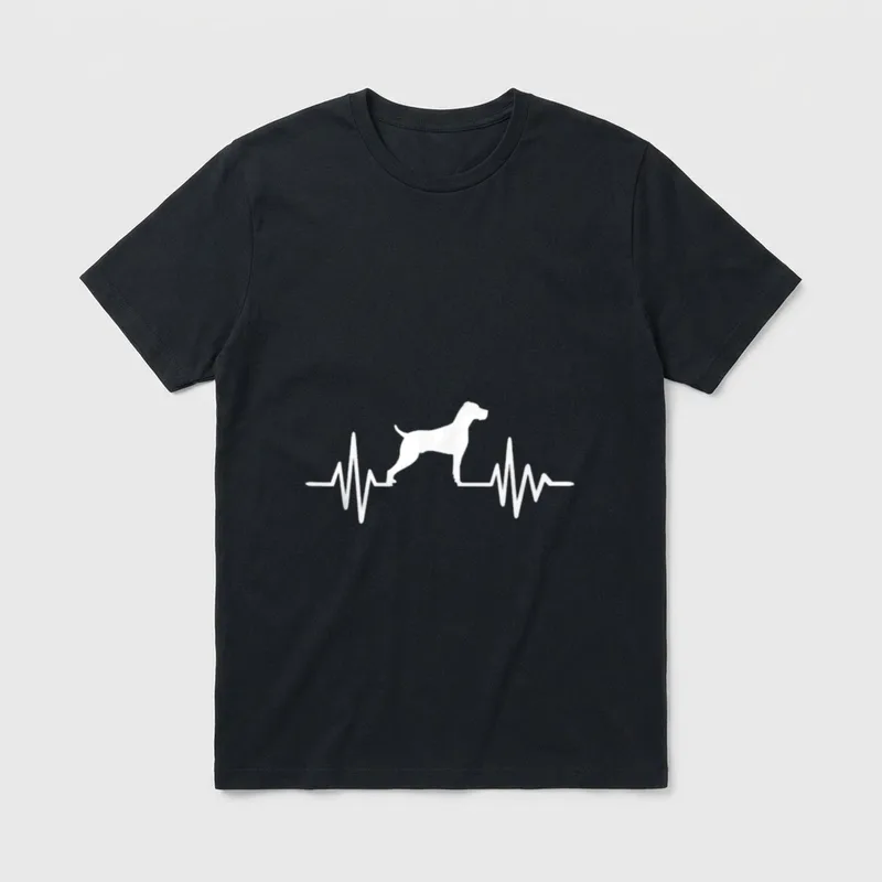 Weimaraner Herzschlag T-Shirt – Klassisches T-Shirt in Schwarz