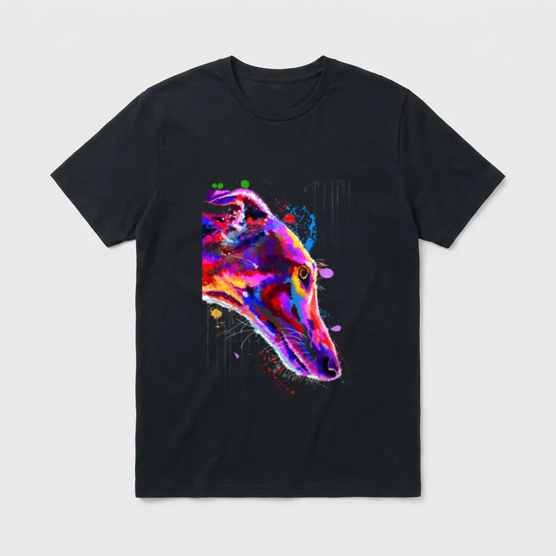 Greyhound Windhund Motiv T-Shirt – Klassisches T-Shirt in Schwarz
