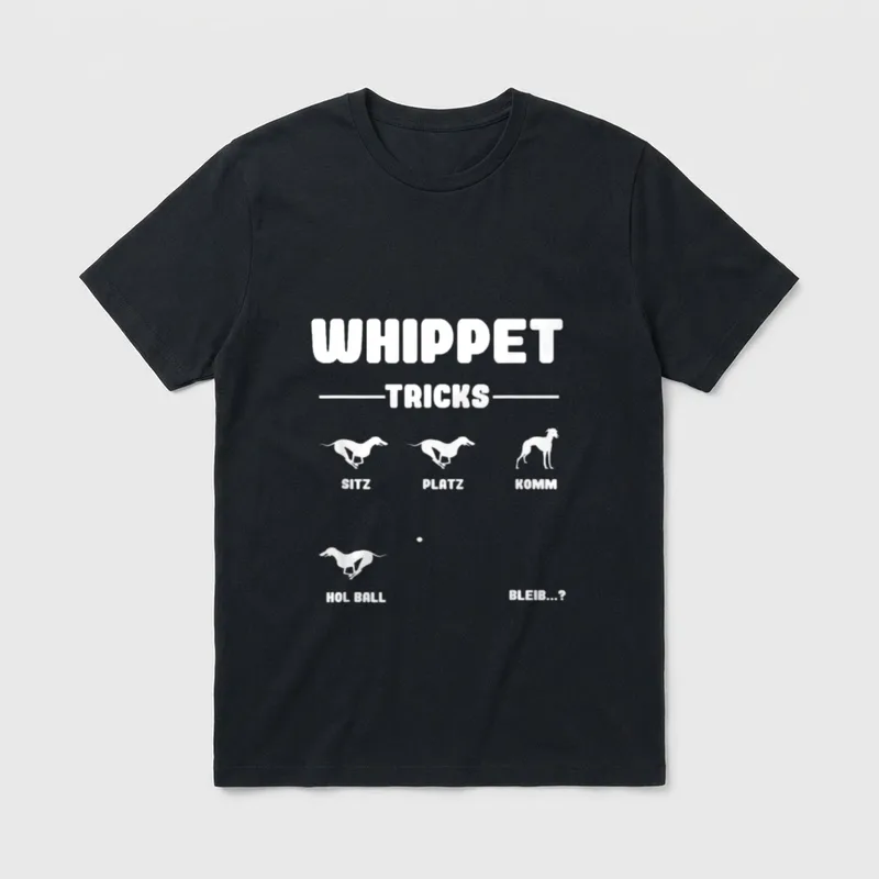 Whippet Windhund Tricks lustige T-Shirt – Klassisches T-Shirt in Schwarz