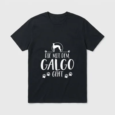 Die mit dem Galgo T-Shirt – Klassisches T-Shirt in Schwarz