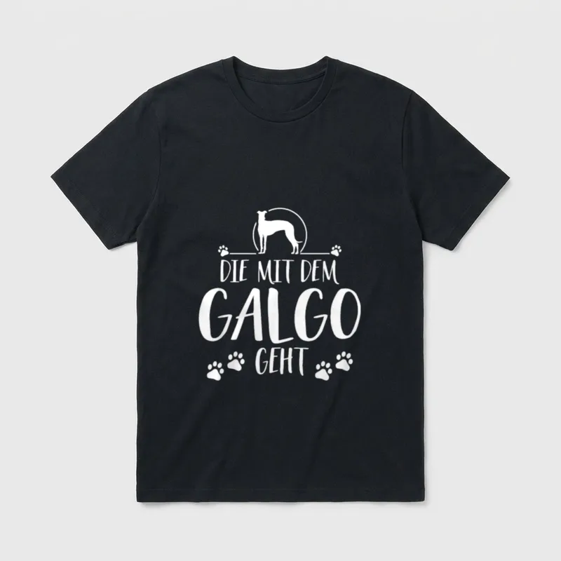 Die mit dem Galgo T-Shirt – Klassisches T-Shirt in Schwarz