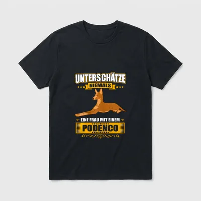Unterschätze niemals eine Frau T-Shirt – Klassisches T-Shirt in Schwarz