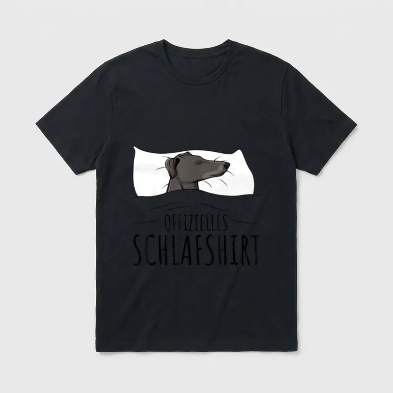 Offizielles Schlafshirt Windhund Greyhound T-Shirt – Klassisches T-Shirt in Schwarz