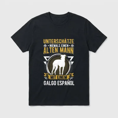 Galgo Espanol Alter Mann T-Shirt – Klassisches T-Shirt in Schwarz