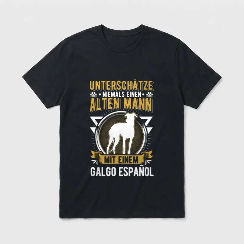 Galgo Espanol Alter Mann T-Shirt – Klassisches T-Shirt in Schwarz