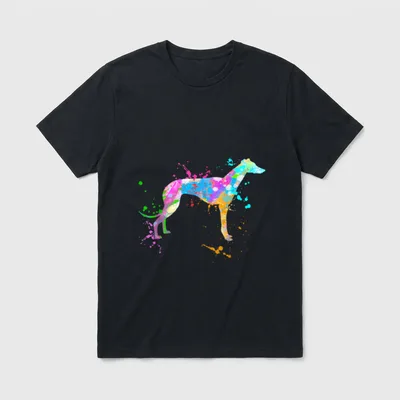 Windhund Watercolor Love Hund T-Shirt – Klassisches T-Shirt in Schwarz