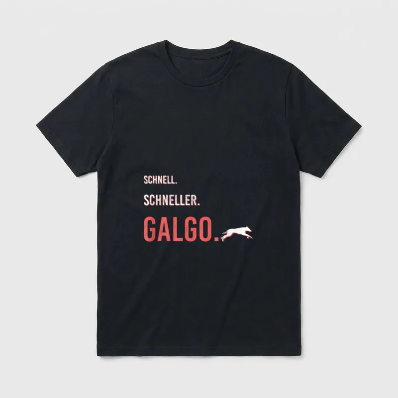 Schnell schneller Galgo Motiv T-Shirt – Klassisches T-Shirt in Schwarz
