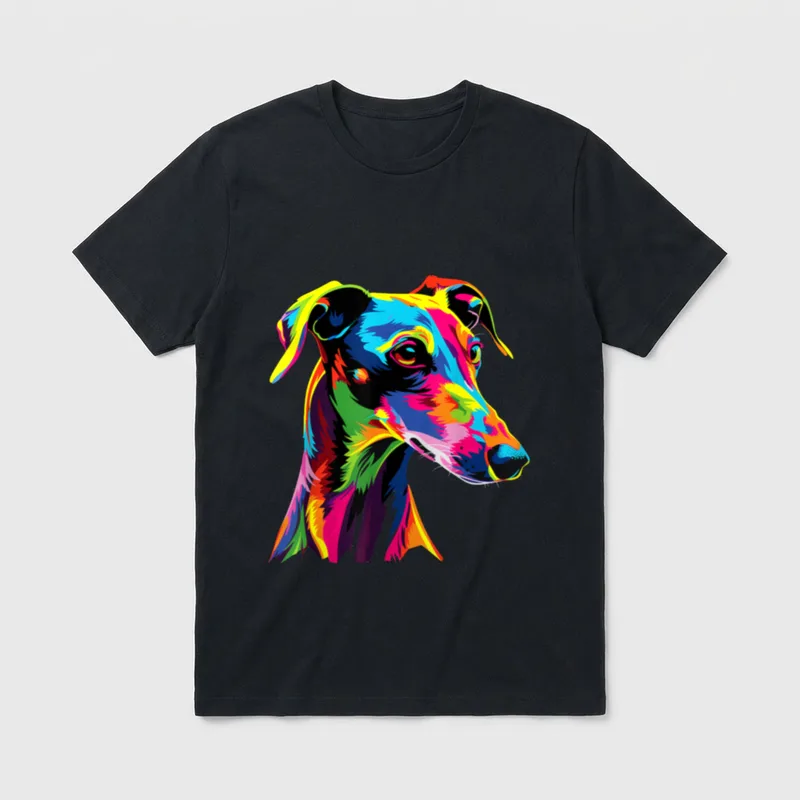 Windhund Hunde Bunte Farben T-Shirt – Klassisches T-Shirt in Schwarz