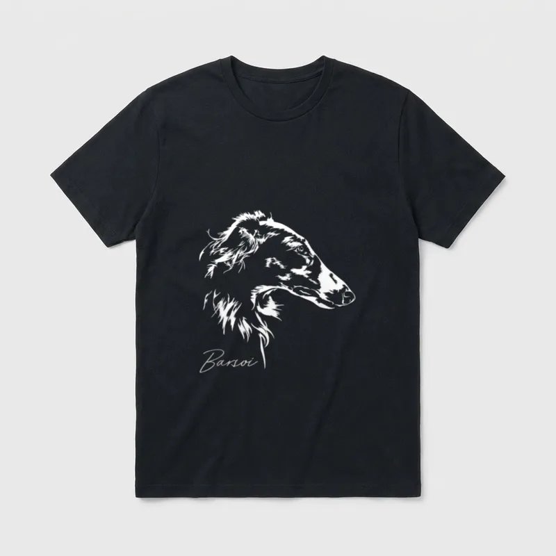 Russischer Barsoi Hund Hunde T-Shirt – Klassisches T-Shirt in Schwarz