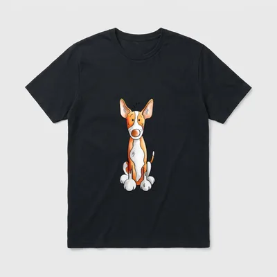 Pfiffiger Podenco Hundemotiv Cartoon T-Shirt – Klassisches T-Shirt in Schwarz