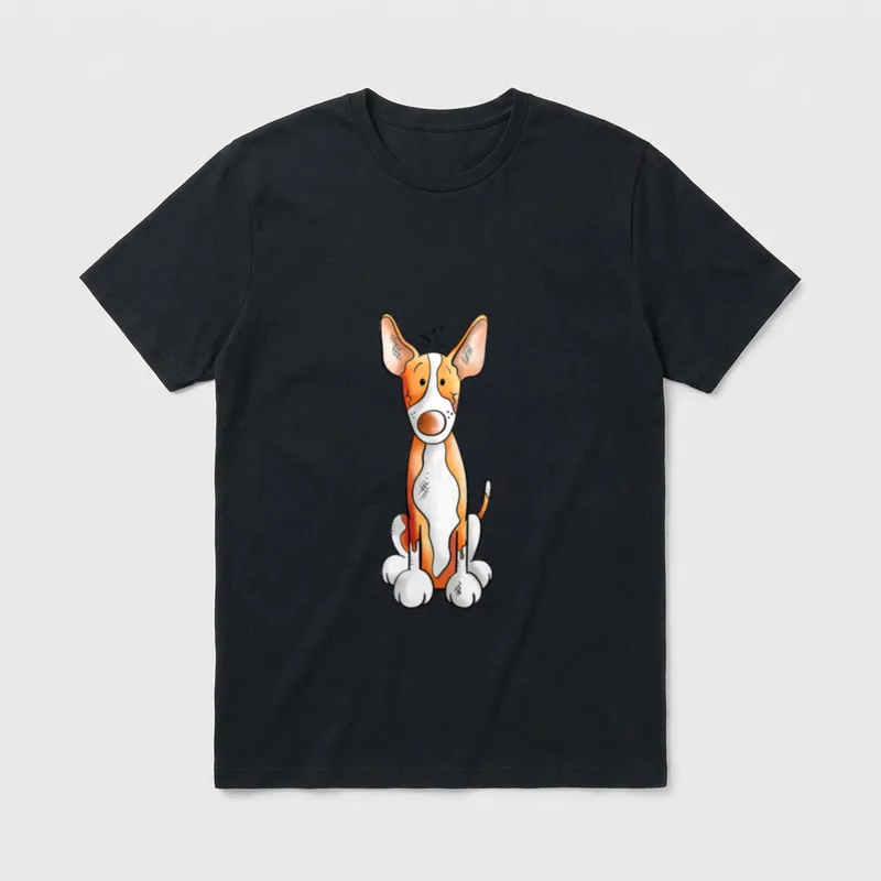 Pfiffiger Podenco Hundemotiv Cartoon T-Shirt – Klassisches T-Shirt in Schwarz