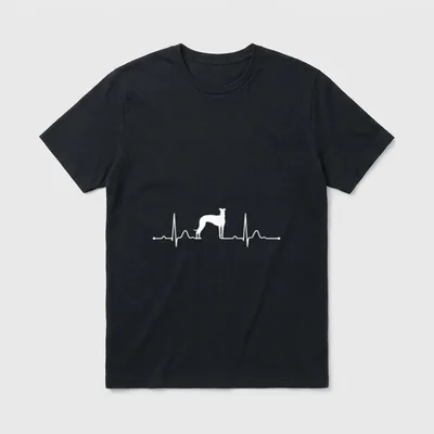 Galgo Heartbeat Herzschlag Hunde T-Shirt – Klassisches T-Shirt in Schwarz