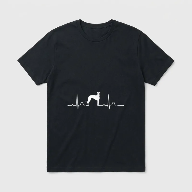Galgo Heartbeat Herzschlag Hunde T-Shirt – Klassisches T-Shirt in Schwarz