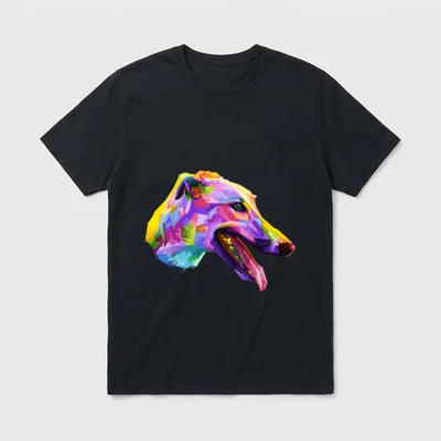 Englischer Windhund buntes Pop T-Shirt – Klassisches T-Shirt in Schwarz